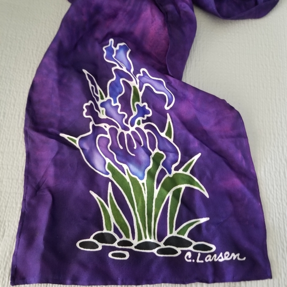 Chelline Larsen Hand Painted Silk Scarf - Picture 3 of 6